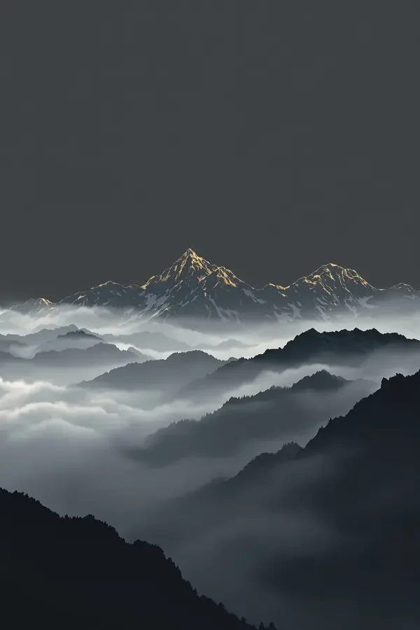 山与云 海报，自然，2024